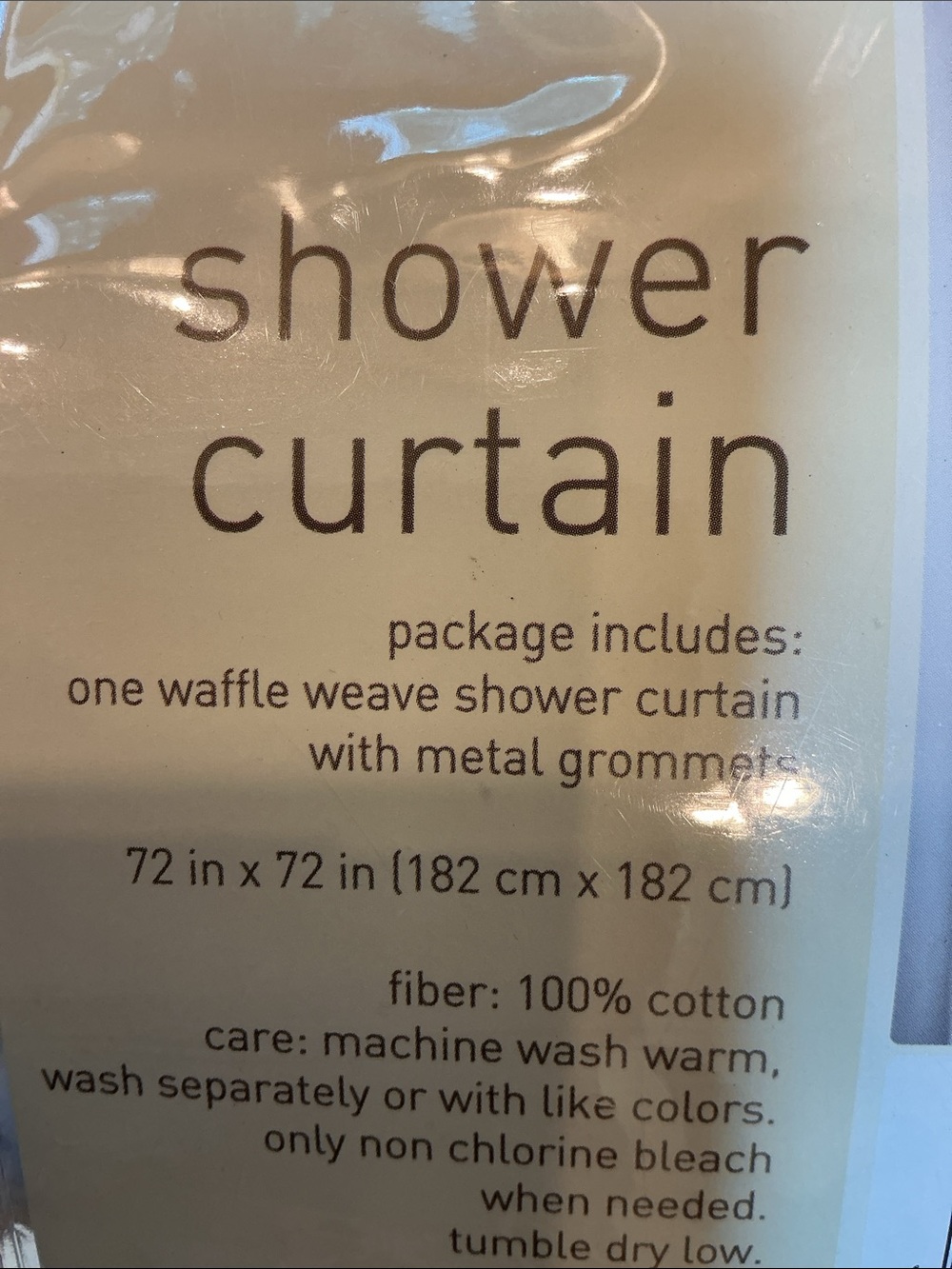 White Waffle Weave Shower Curtain with Metal Grommets - Picture 2 of 4